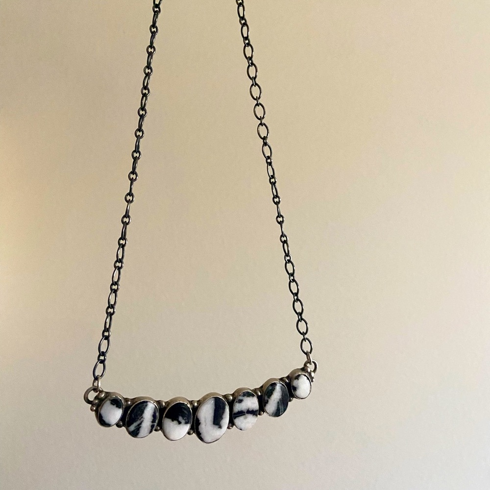 White Buffalo Sterling Silver Necklace